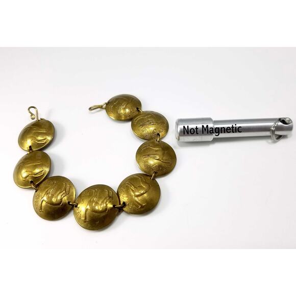 Vintage 1970s Peruvian Coin Bracelet Signed Dated Coins 7.5 Inch Hook Clasp - Picture 6 of 10